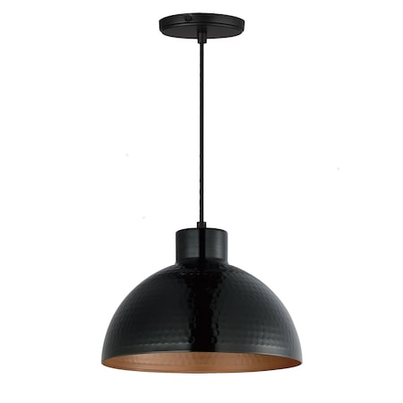 Maxim Lighting Rockport 1-Light Pendant, Black/Antique Copper 35144BKACP